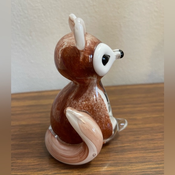 Heavy glass, fox figurine, paperweight, brown, white - Picture 2 of 7